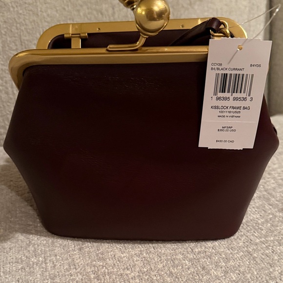 NWT Coach Kisslock 16 Bag - black currant - Picture 4 of 4